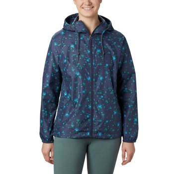 Columbia Side Hill Printed Windbreaker, Chamarras Azul Marino Para Mujer | 894310-DFL